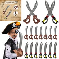 3/6Pcs Inflatable Pirates Swords Pirate Party Decoration Inflated Knife Stage Props Cosplay Toys Halloween Costume Supplies