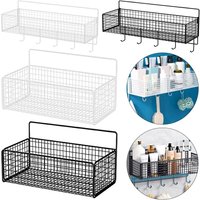 1Pcs Suspension Type Bathroom Storage Grid Shelf Wall Mount Shampoo Shower Gel Makeup Bathroom Organizer