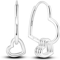 925 Sterling Silver Earrings Women Naked Multi-Hoop Heart Shape Drop Earring For Anniversary Wedding Jewelry Gifts