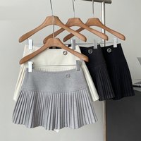 2024 New Spring Summer Hotsweet Girl Woolen Pleated Short Skirts For Women Korean Fashion Sweet A-line High Waist Mini Skirt
