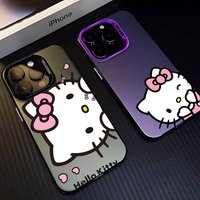 Cute H-Hello Kitty Phone Case For IPhone 17 16 15 Pro Max Plus 14 13 12 11 Black White Shockproof Phone Cover