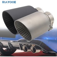 Car Exhaust Muffler Tips pipe Systems Accessories Sound Weaken Universal Silencer Stainless Steel Muffler Tip Exhaust 63mm 76mm