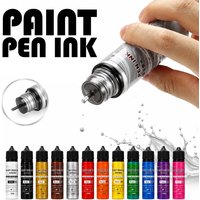 12 Colors 60ml Paint Pen Ink Refill High Coverage Permanent Paint Marker Ink Glass Stone Ceramic Fabric Graffiti DIY Art Crafts