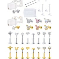 Disposable Ear Piercing Gun Kit Ear Piercing Kit With Sterile CZ Earring Studs Easy Self Ear Piercing Kit