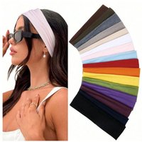 3/10/15 -Pack Solid Color Headbands, Stretchable Sweat Absorbing Headwraps for Sports Yoga Workout, Fashion Hair Accessories