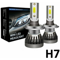 2Pcs H7 Car Light LED Headlight 200W 20000LM Hi/Low Beam Bulbs Kit 6000K Canbus Error Free Headlight Replacement
