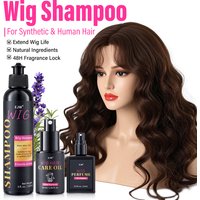 Wig Shampoo, Wig Hair Care, Coconut Oil Formula for Dry Hair, Hydrates & Smooths, Anti-Frizz, Easy Combing, Extends Service Wig
