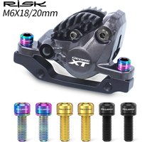 4Pcs/Set RISK M6x18mm M6x20mm Bicycle Disc Brake Bolts Titanium Bike Crank Caliper Handlebar Stem Fixing Screws with Washer