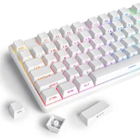 134 Keys Double Shot PBT Keycaps Custom White Black Side-lit Shine Through Keycap Cherry Profile for MX Switches Gaming Keyboard