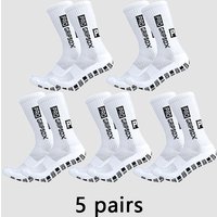 5 Pairs PRO Grip Socks Anti Slip Football Socks for Men Women Non Slip Soccer Athletic Socks with Grips Pads for Soccer
