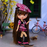 ICY DBS Blyth 1/6 BJD30cm carbon skin color brown hair opening doll, please refer to doll options selection