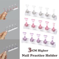 Magnetic Acrylic Nail Display Stand False Nails Press On Nail Holder Manicure Nail Rack Nail Training Painting