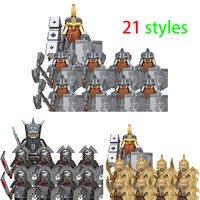9PCS DIY Medieval Elf Soldiers Guard Mini Building Blocks Doll Assembly Building Blocks MOCC Creative Children's Toys