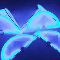 LED Light Up Fan for Bar Dancer Colorful Flashing Prop for Nightclub Performance Glow in Dark Stage Fan DJ Show Party Supplies