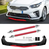 Universal Car Front Bumper Lip Spoiler Splitter Adjustable Angle + 20cm Rod Splitter Strut Tie Bar Body Kits Car Accessories