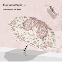UV resistant and rain resistant dual-purpose sunshade umbrella, compact and portable Chinese oil painting sun umbrella