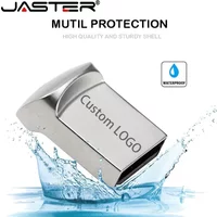 Mini Metal USB Flash Drives Silver Gifts Memory Stick Pen Drive Waterproof Storage Devices 32GB 64GB Actual Capacity U Disk