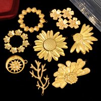 5pcs/Lot Stainless Steel Starfish Conch DIY Earring Charms Sunflower Clover Necklace Pendants Women's Heart Jewelry Wholesale