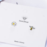 925 Sterling Silver Flower Bee Stud Earrings For Women Luxury Designer Party Jewelry Accessories Wholesale Free Shipping