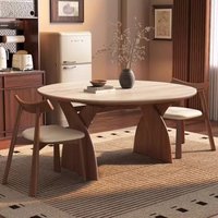 Modern Wood Design Dining Table 6 Person Luxury Extendable Round Dining Table Restaurant Nordic Mesas De Comedor Furniture Home