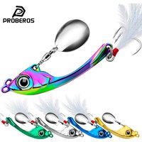 Proberos Spinner Bait 7g 10g 15g Metal Vib Fishing Lure Trolling Rotating Spoon Wobbler Sinking Hard Bait With Sequin Pesca