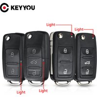 KEYYOU New 2/3 Buttons Folding Car Remote Key Flip Key Shell For Volkswagen For VW Polo Passat B5 Tiguan Golf Seat Skoda Key