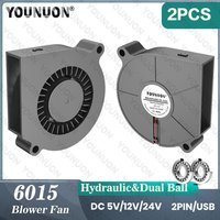 2 Pieces 60mm Blower Fan 60x60x15mm DC Turbo Blower Cooling Fan 5V 12V 24V 6015 Blower Cooler Fan