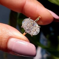 Oval Cut 925 Sterling Silver 1-3carat Moissanite Engagement Ring for Woman 14k Gold Plated Wedding Gifts with Certificate