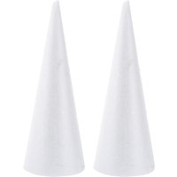 Christmas Polydragon Foam Cone White Solid DIY Cone Children Handmade Craft Cone Accessories For Home Craft Christmas