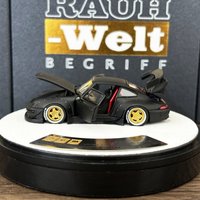 Ready stocks PGM 1/64 RWB993 Matte Black Collection Gift Scale Model Car