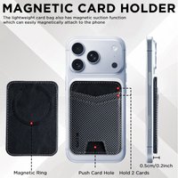 Magnetic Card Holder For Magsafe Universal Checkered Pu Leather Wallet Anti Theft Swipe Phone Card For iPhone Samsung Xiaomi