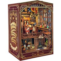 DIY Book Nook Shelf Insert Kits Magic Studio Bookshelf Wooden Miniature Model Kit Handmade Bookend for Friends Birthday Gifts