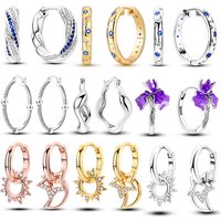 Original 925 Silver Starry Sky Lnlay in Multiple Styles Earrings Exquisite Earrings For Women DIY Fashion Party Jewelry Gift Hot