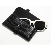 Portable Leather Buckle Sunglasses Bag Eyeglasses Organizer Anti-blue Light Myopia Glasses Lens Protection Eyewear Case Holder