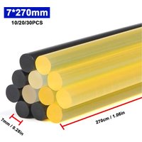 Bâton de colle thermofusible noir, 10 à 30 pièces, haute adhérence 7mm pour l'élimination de la grêle de voiture, outil de réparation de bricolage, bâtons de colle fondue, réparation de bosses sans