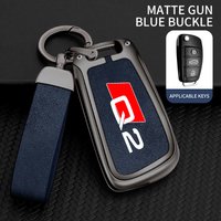 Zinc Alloy Style Car Key Case Cover Shell For AUDI Q2 SQ2 2016 2019 2020 2022 Remote Control Protector Key Accessories Stickers