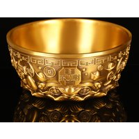 Brass Treasure Basin Decorative Piece Five Blessings Money Saving Living Room Office Shop Decor