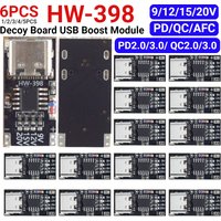 1-6PCS PD/QC/AFC Type-C Decoy Board USB Boost Module 9V 12V 15V 20V Charging Voltage Protocol Trigger Board PPS/QC4+ QC3.0/2.0