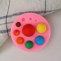 1 piece, size pearl dots, semi-circular silicone game machine keychain, flipping sugar cake mold, baked chocolate decoration
