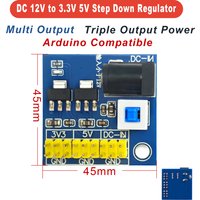 12V to 3.3V 5V Multi Output Voltage Module DC Step Down Buck Regulator Triple Power Supply for Arduino DIY 12V Passthrough Board
