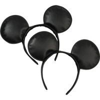 1/2pcs Classic Mickey Mouse Ear Hairbands High PU Leather Trendy Men Women Headbands Daily Party Theme Park Wear Hair Accessory