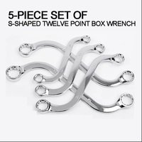 5Pcs S Type Double Ended Allen Wrench 10-11 12-13 14-15 16-17 18-19mm Spanner Plum Plate Curved Machine Fastener Repair DIY Tool