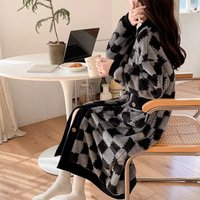 Coral Fleece Nightgown For 2024 Women Autumn and Winter Thickened With Flannel Retro High-end Princess Style Nightgown Home Wear