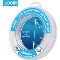 ZUKIBO Pre-Tied Dropper Loop Knots Line Fishing Rigs Line 100Knots Monofilament Leader Fishing Knots Line for Sea Bass Snapper