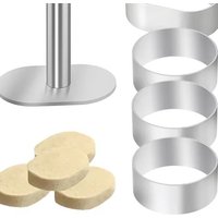 Stainless Steel Cake Mousse Pastry Ring Mold with Pusher DIY Baking Tools for Cake Decorating Cooking Rings Pulburon Molder