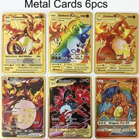 Carte Métallique 10000 Points Arceus Charizard Super Rainbow Charizard Carte Dorée Anglaise Mewtwo Cadeau de Noël