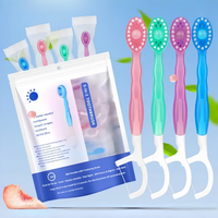 12pcs Mini Travel Toothbrush with Toothpaste Fresh Breath Disposable Dental Floss Independent Packaging Oral Hygiene Care Tools