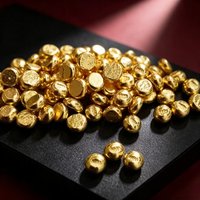 Perles d'or 9999, billes d'or fin, perles d'or véritable 999 de 1g pour femme et homme, bijoux de mode, cadeau de mariage et de fête