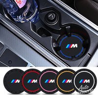 Car Water Cup Pad Anti-slip Round Drink Cup Coasters For BMW M X1 U11 X7 X5 G05 LCI I7 IX XM Series 7 740Li U06 G81 M3 2023 2024