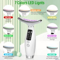7 Color Facial Neck Massager EMS Micro-current Neck Face Beauty Device for Enhanced Face Neck and Shoulder Care with Vibrating